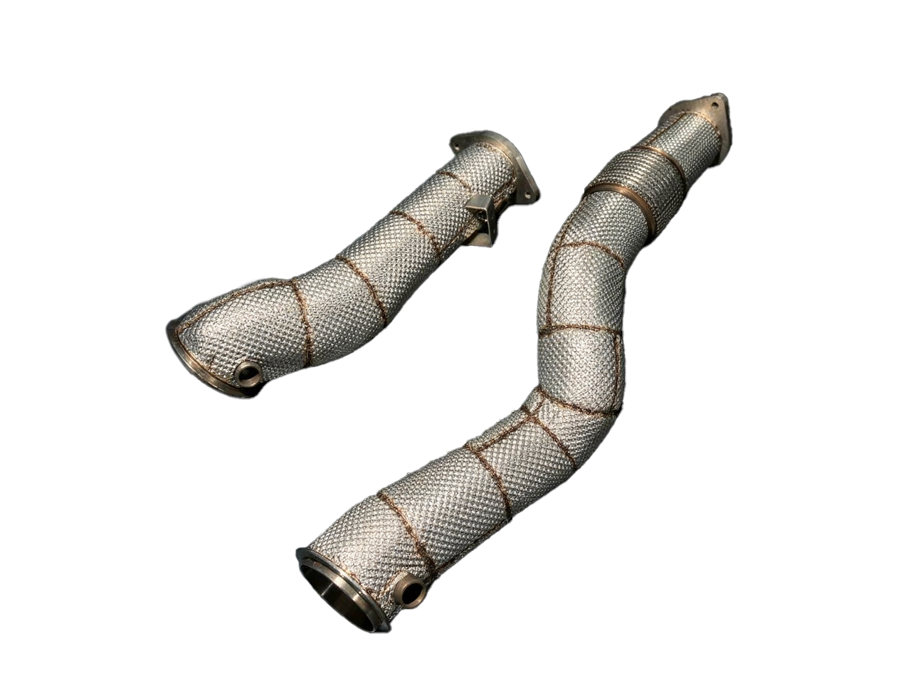 Heat-wrapped S58 downpipes for BMW G8X M3/M4 and G87 M2