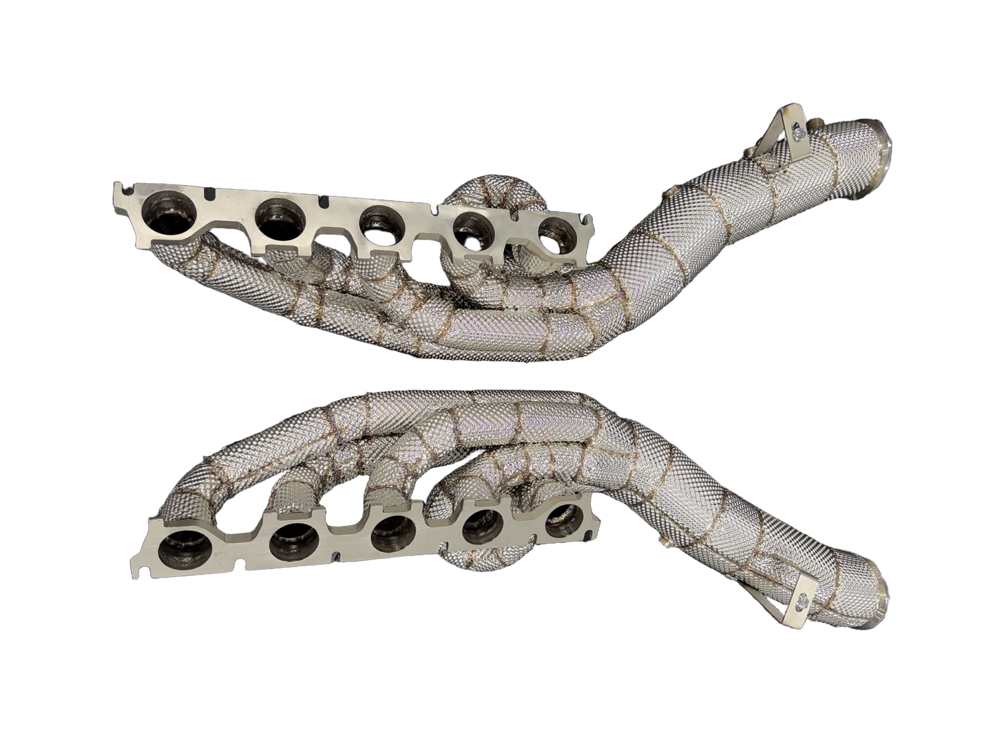 Heat-wrapped V10 long-tube headers for Lamborghini Huracan and Audi R8