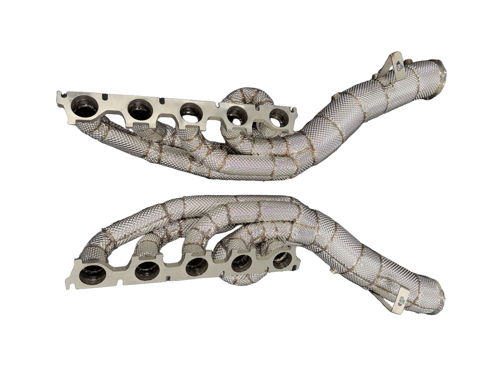 Heat-wrapped V10 long-tube headers for Lamborghini Huracan and Audi R8